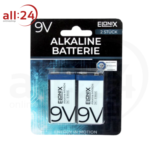 ELONIX Alkaline Batterie Block 9V 2 Stk. 