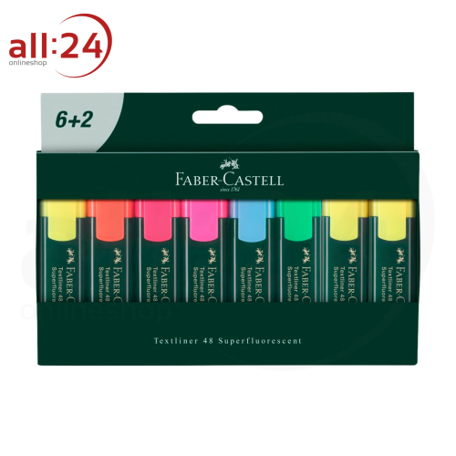 Faber Castell Textmarker 8 Stück verschiedene Farben 