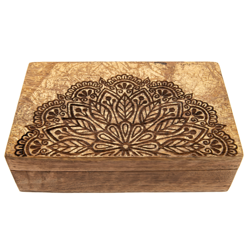 Mandala Holzbox mit Goldverzierung 