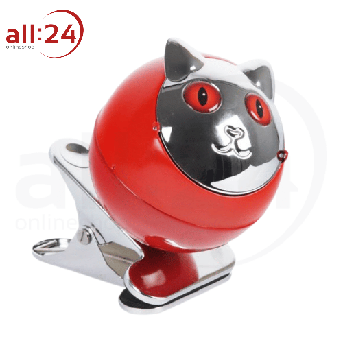 Aschenbecher mit Tischklipp Katze Rot 9 cm ⌀ 