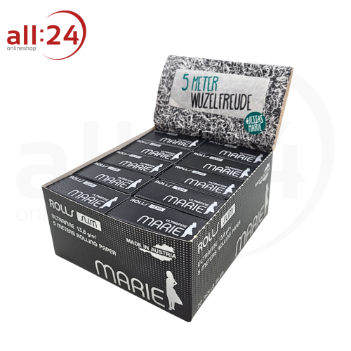 MARIE Rolls Ultrafine Slim Zigarettenpapier - 20er Pack in praktischer Box 