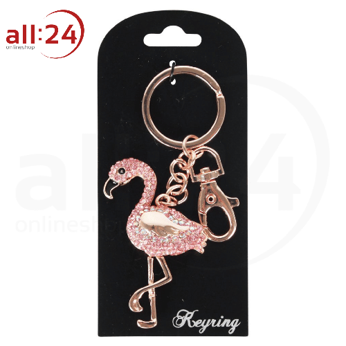 Schlüsselanhänger Flamingo Strass 