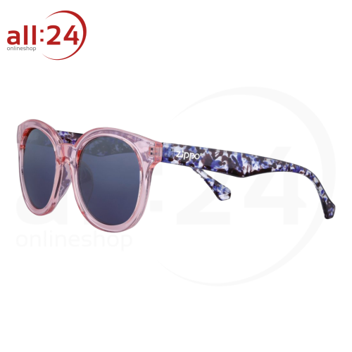 Zippo Sonnenbrille "Sunglasses Retro Rund OB209-1" mit violett pink gesprenkeltem Bügel 
