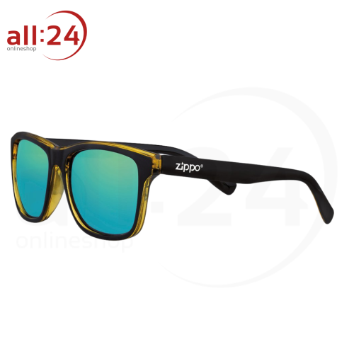 Zippo Sonnenbrille Sunglasses Two-Tone Angular Schwarz Gelber Rahmen 