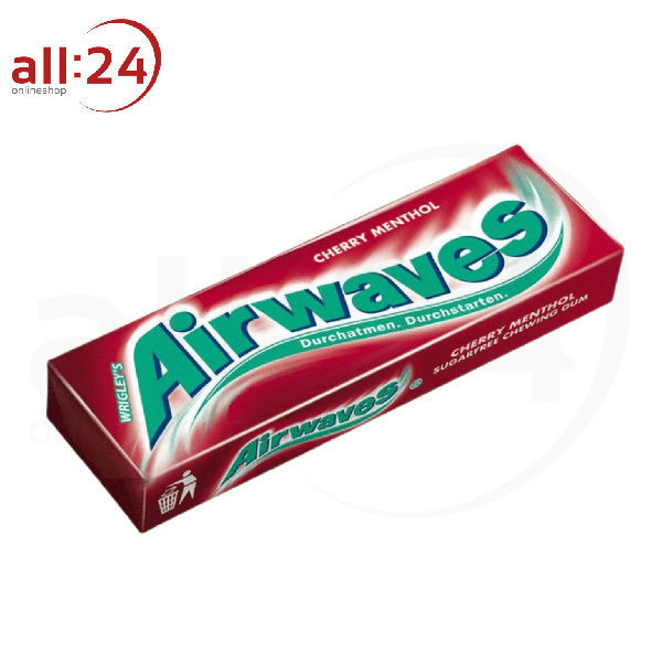 Airwaves Cherry Menthol Kaugummi - XXL Vorteilspack mit 30 Packungen á 12 Stück 