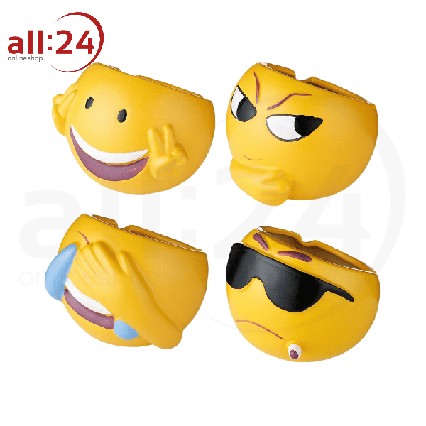 Aschenbecher "Emoji" Lustig 4er Set 