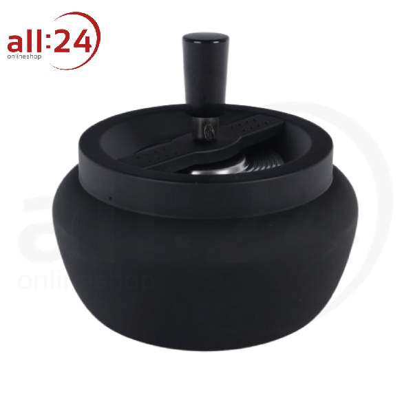 Aschenbecher Drehascher Schwarz Matt 11 cm ⌀ 