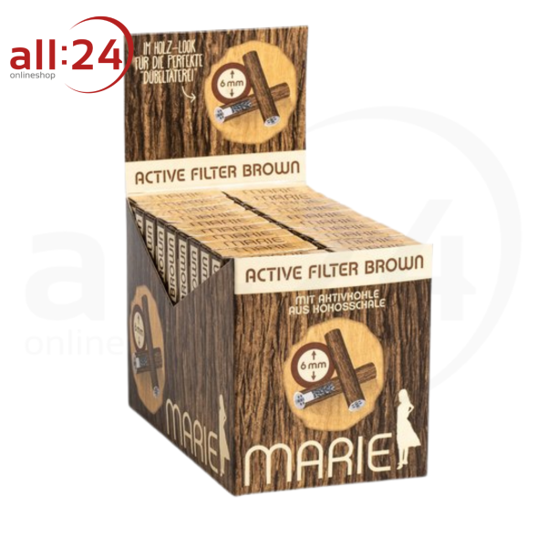 MARIE Brown Active Filter 6mm - 20 Boxen á 10 Holzoptik Aktivkohlefilter 