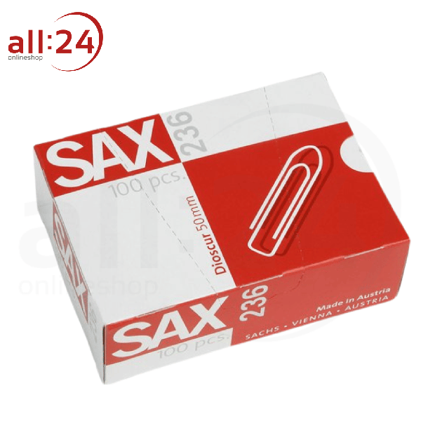 SAX Büroklammern 236 100 Stück 5 cm verzinkt 