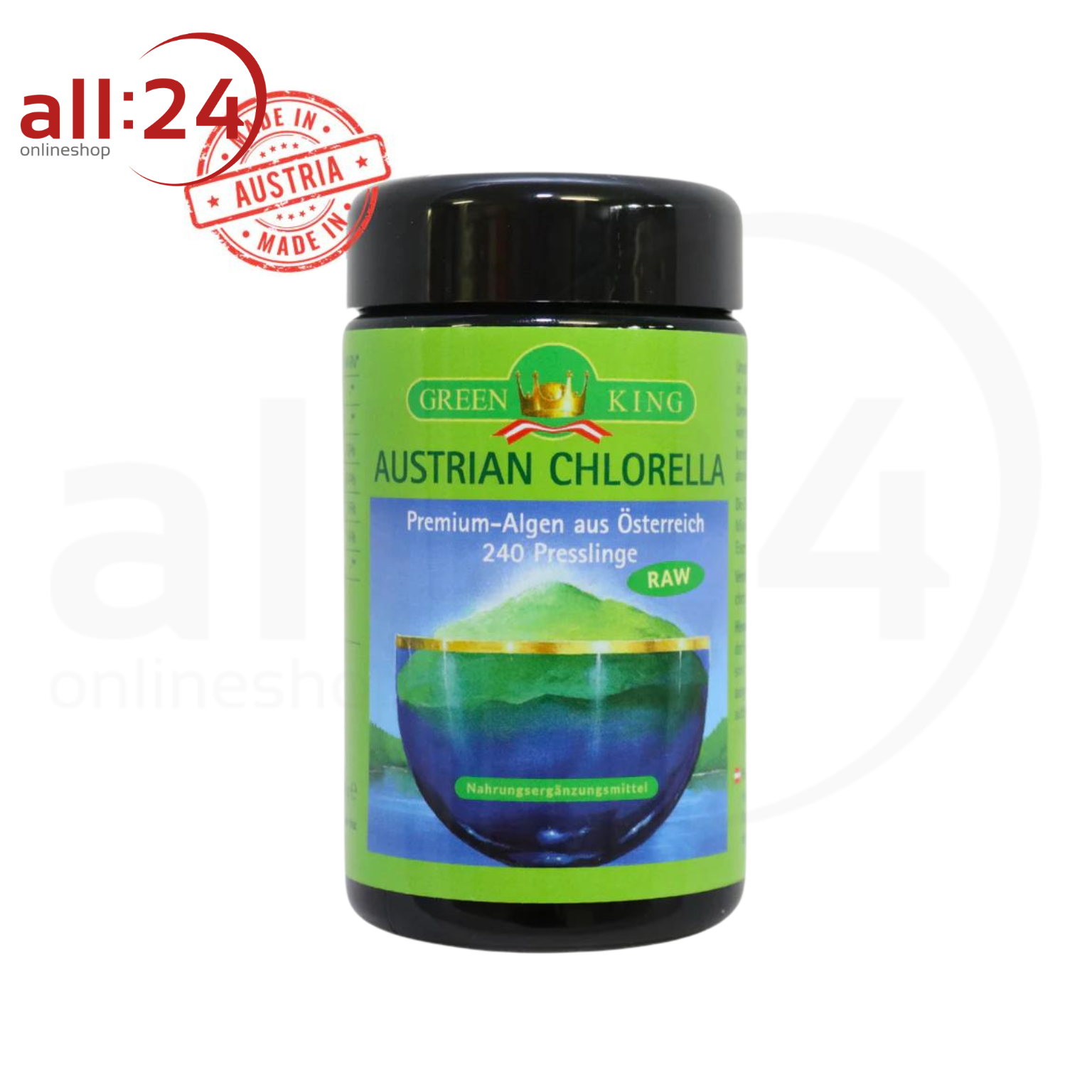 GreenKing Chlorella-Algen aus Österreich, 240 Presslinge 