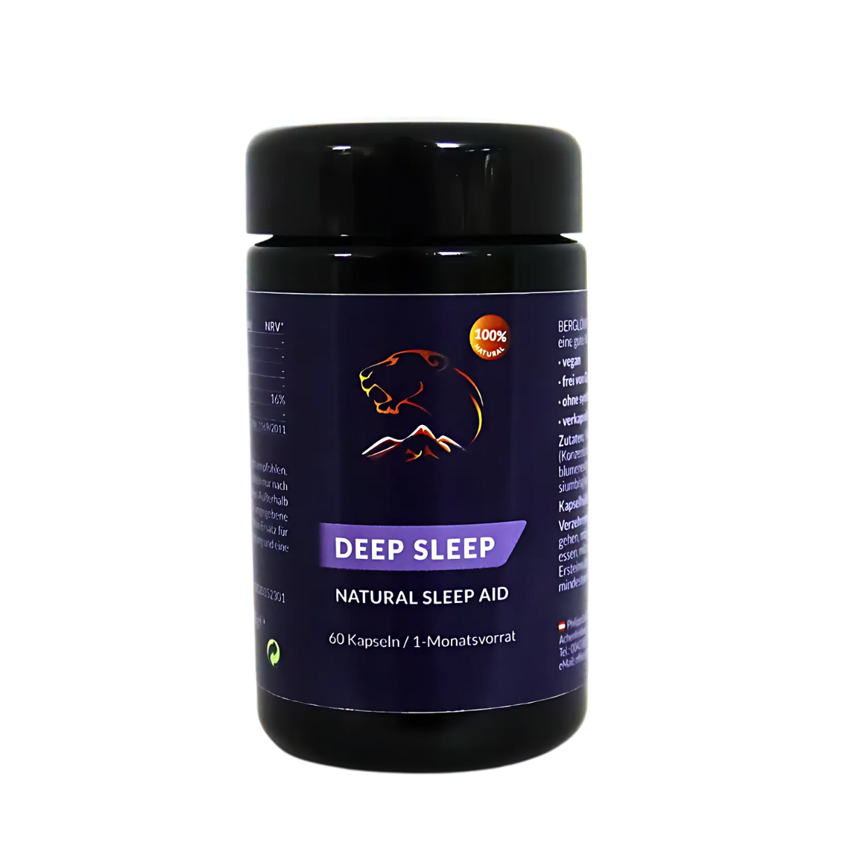 Berglöwe Deep Sleep Kapseln Natürliche Schlafhilfe 60 Stück 