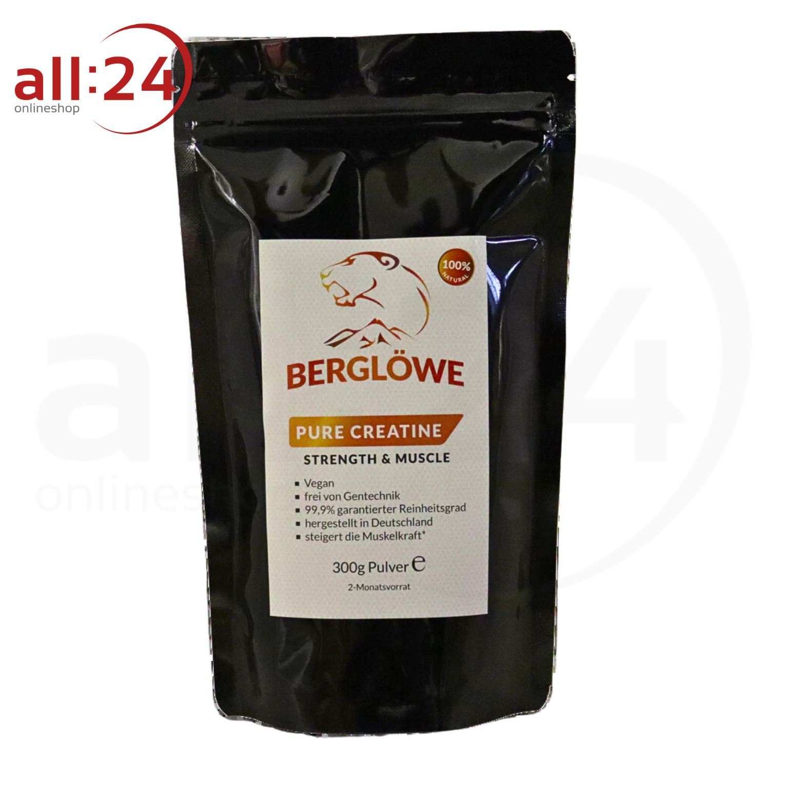 Berglöwe Pure Creatine Pulver, 300g 