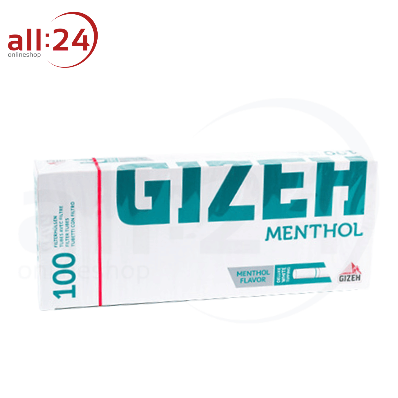 GIZEH Menthol Tip Hülsen - 1.000 Stück in 10 praktischen Packungen à 100 
