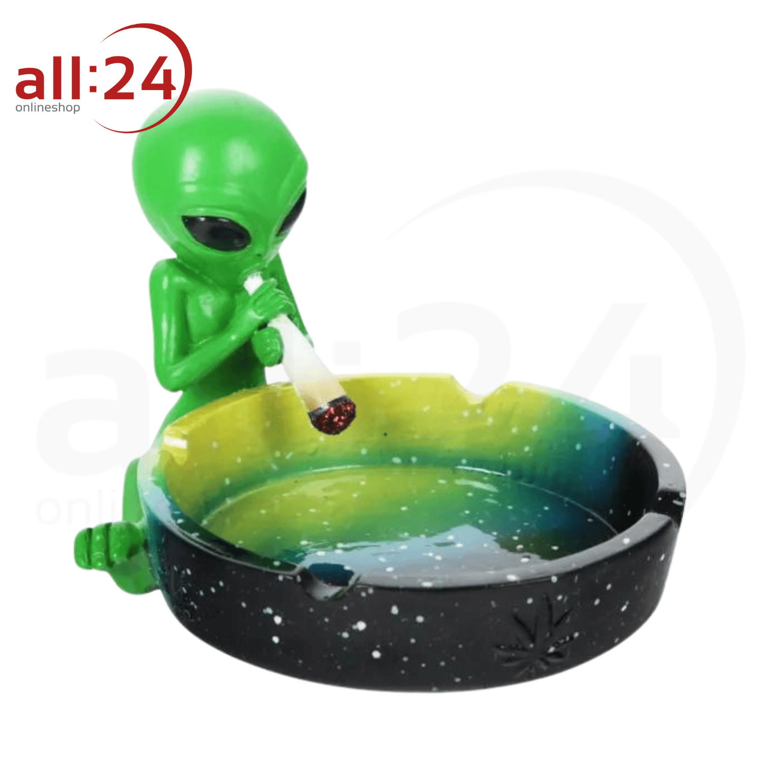 Aschenbecher "Alien" Grün Farbverlauf Schwarz 