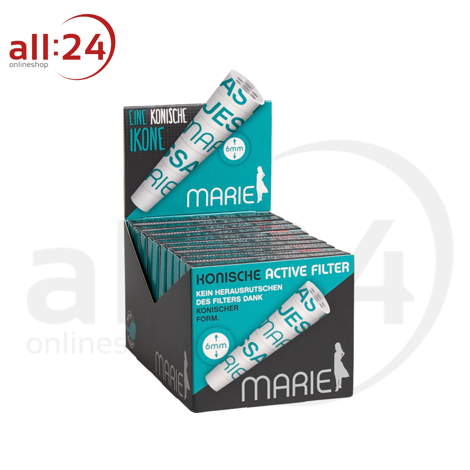 MARIE Active Filter Konisch 6mm - 20 Boxen à 10 konischen Aktivkohlefiltern