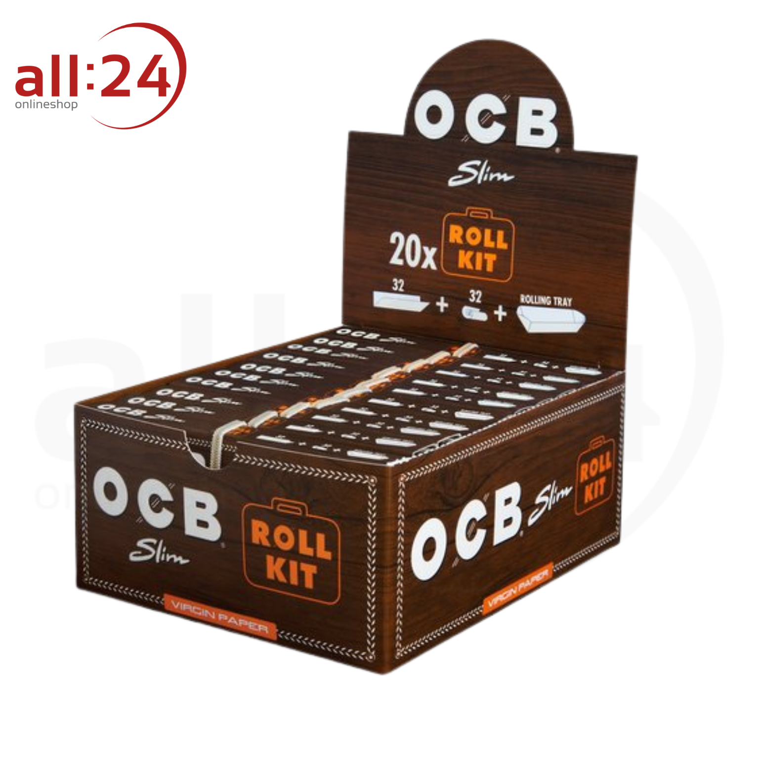 BOX OCB Unbleached Virgin Paper Rollkit 