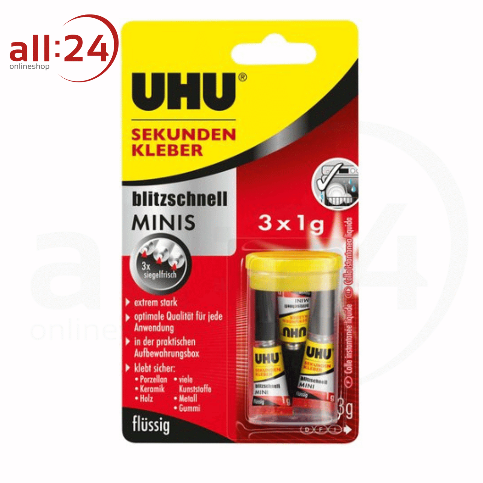 UHU Sekundenkleber MINIS 3x1g Flüssig 