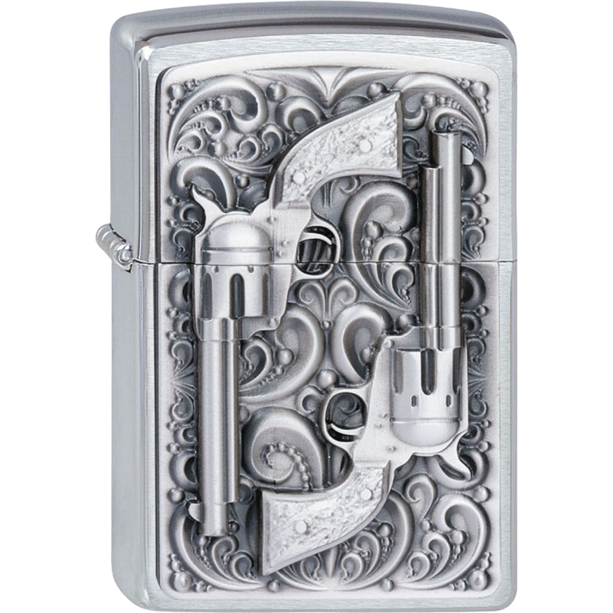 Zippo Feuerzeug Revolver Emblem Messing Silber 2001654 