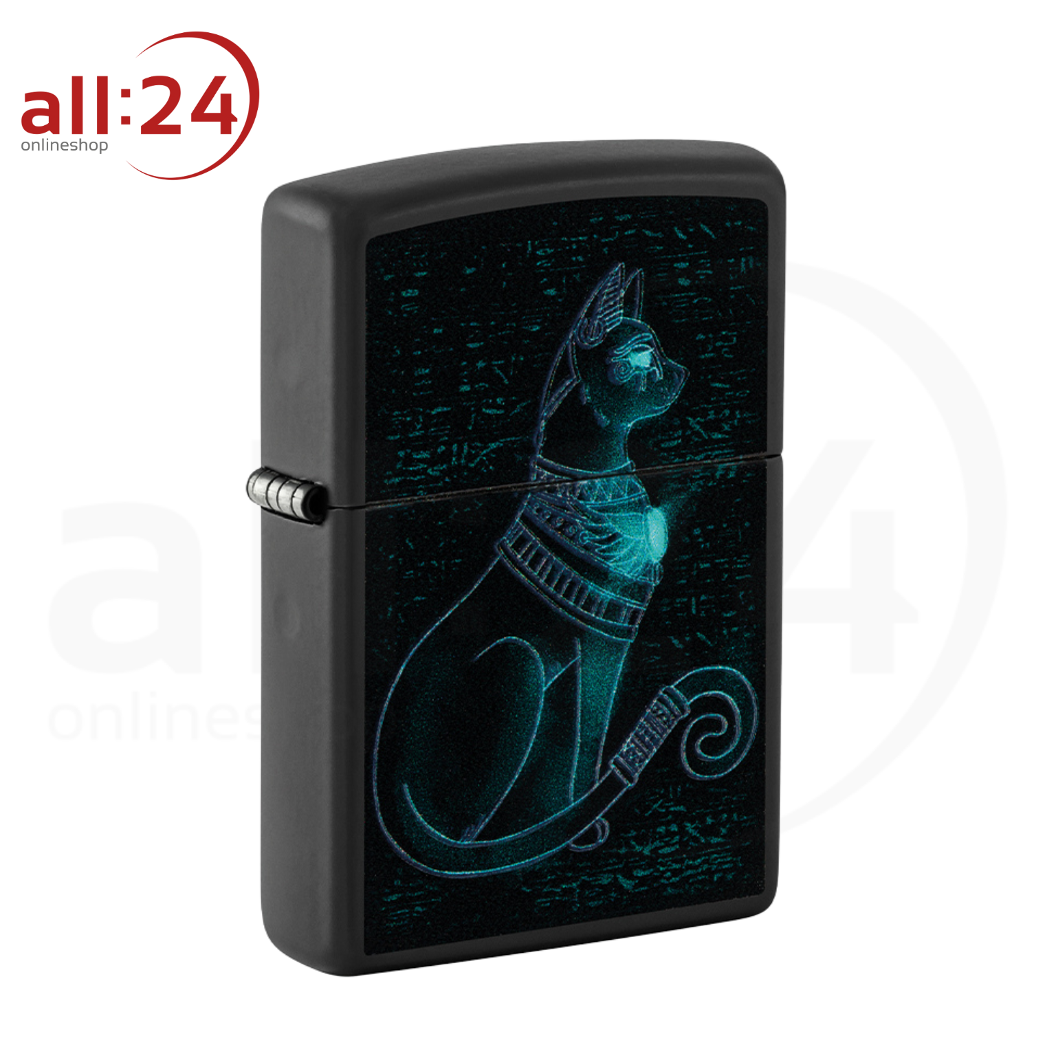 Zippo Feuerzeug "Spiritual Cat" Design Schwarzlicht 