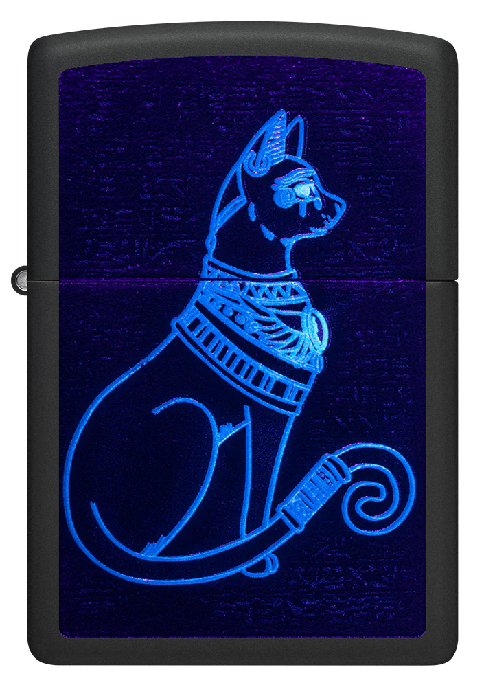 Zippo Feuerzeug "Spiritual Cat" Design Schwarzlicht 