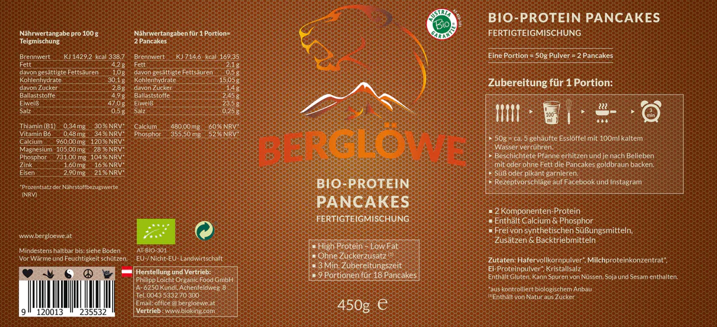Berglöwe Bio Protein-Pancakes, 450g 