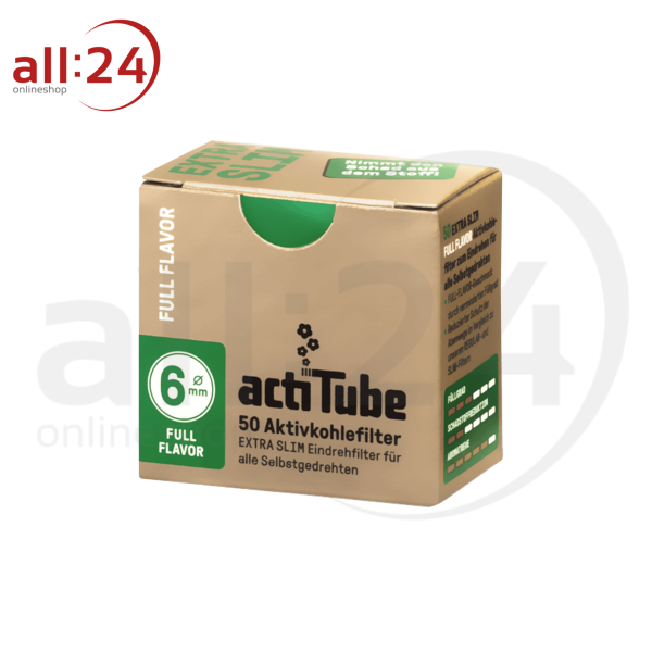 ActiTube Gold Aktivkohlefilter Extra Slim 6mm - 10er Karton mit je 50 Filtern 