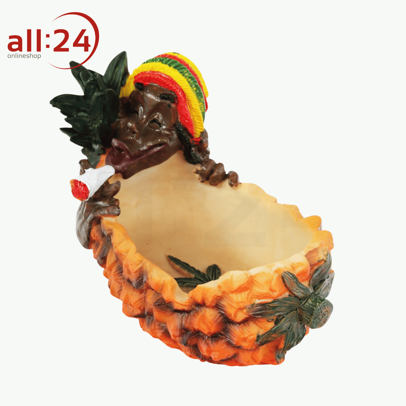 Aschenbecher Rasta liegend Ananas 19 cm 