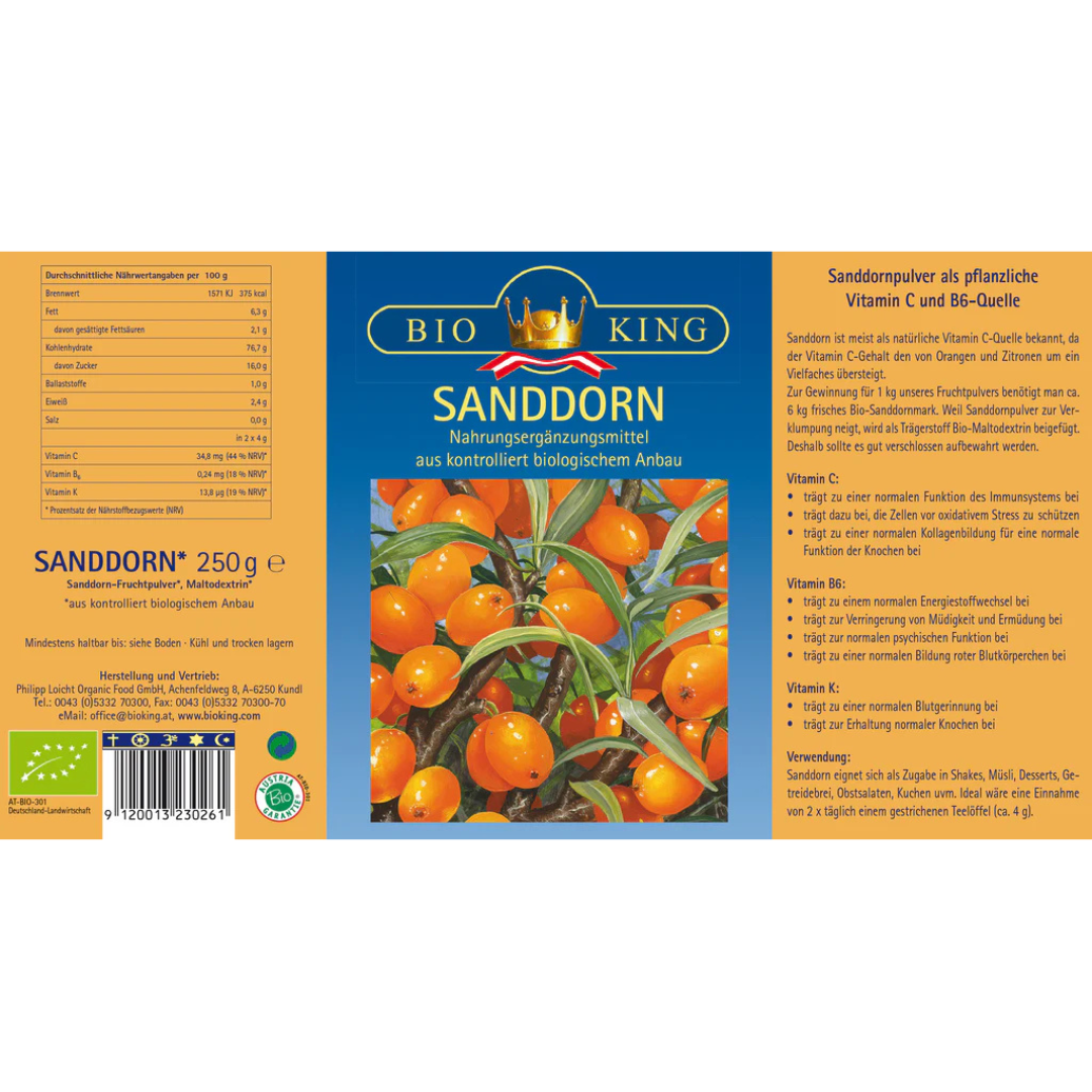 BioKing Bio Sanddorn Fruchtpulver 