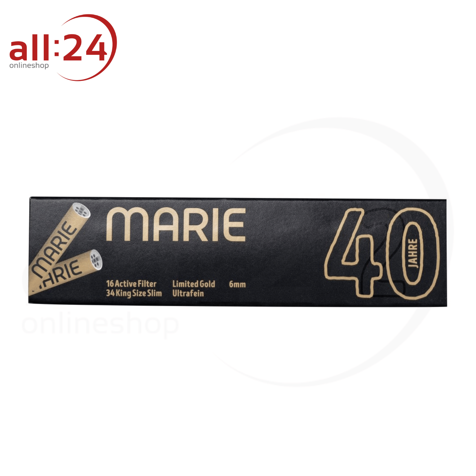 BOX MARIE Active Filter Gold + King Size Slim Zigarettenpapier - 16 Stück 