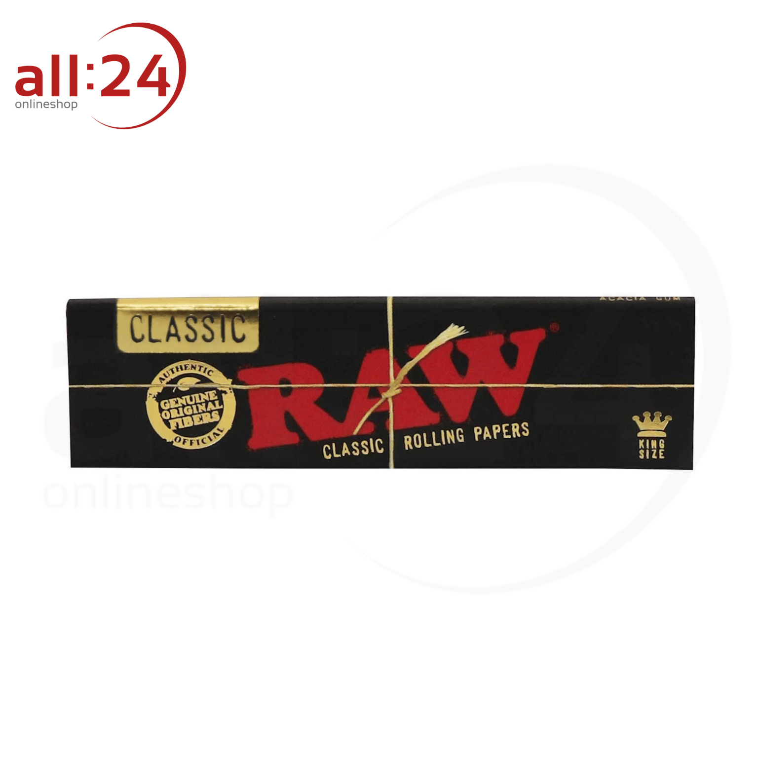 BOX RAW Black Rolling Paper King Size Slim, 50 Stück 