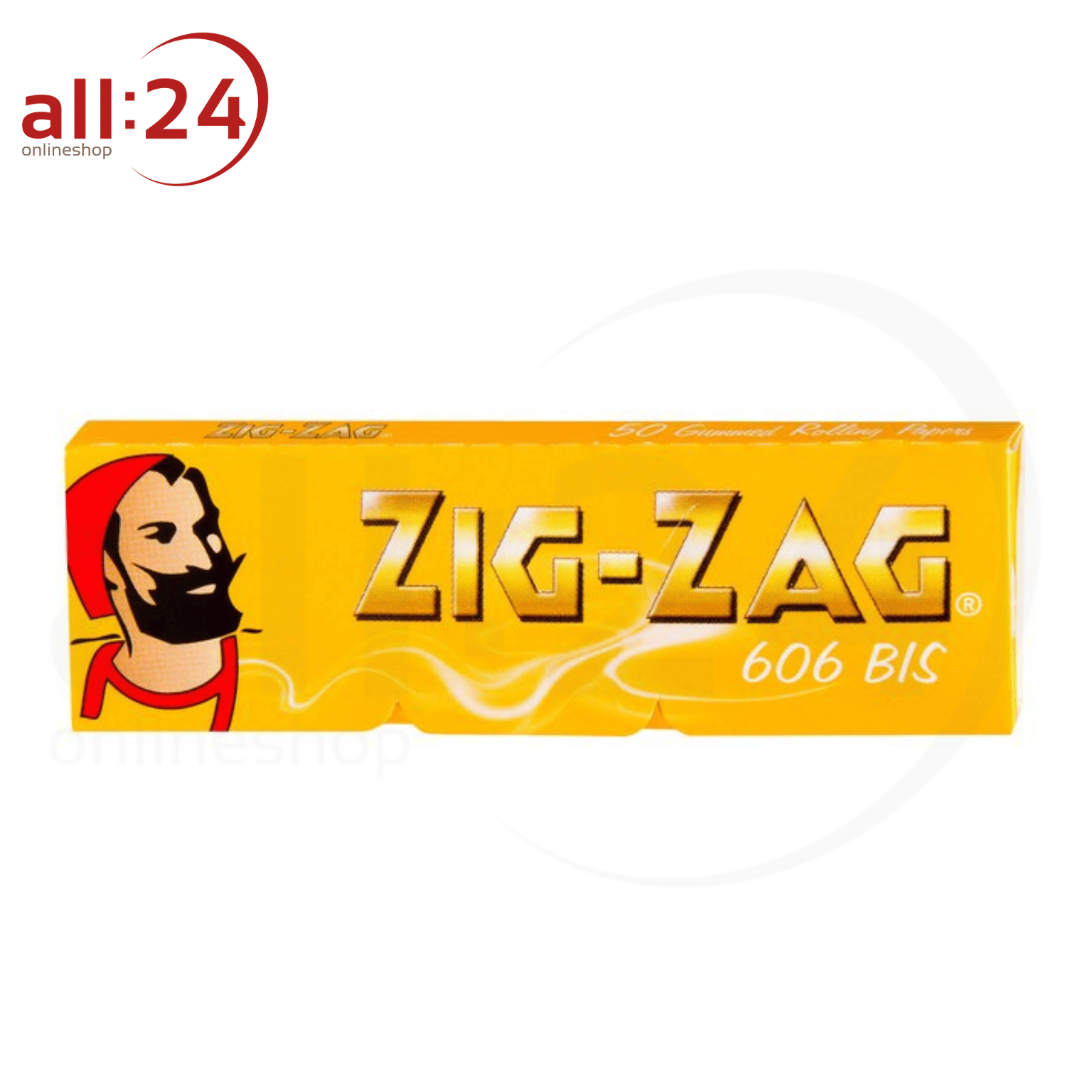 BOX ZIG ZAG Zigarettenpapier Gelb No. 606 - 25 Stück á 50 Blatt 