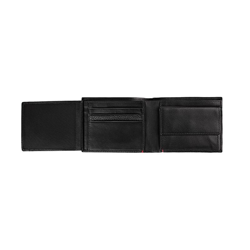 Zippo Brieftasche Tri-Fold Schwarz echtes Nappa-Leder Geldbörse 