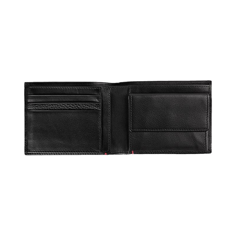 Zippo Brieftasche BI-Fold echtes schwarz Nappa-Leder Geldbörse 