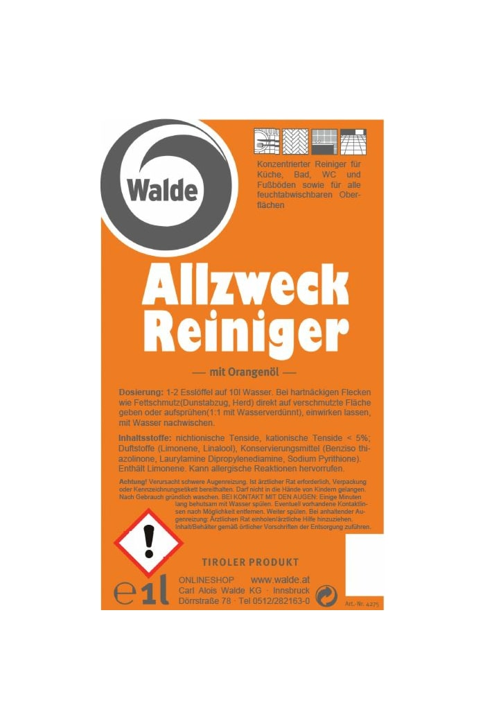 Walde Allzweckreiniger in praktischer Sprühflasche, 750ml 