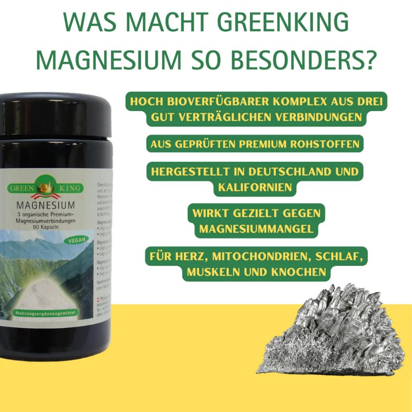 GreenKing Magnesium, 90 Kapseln 