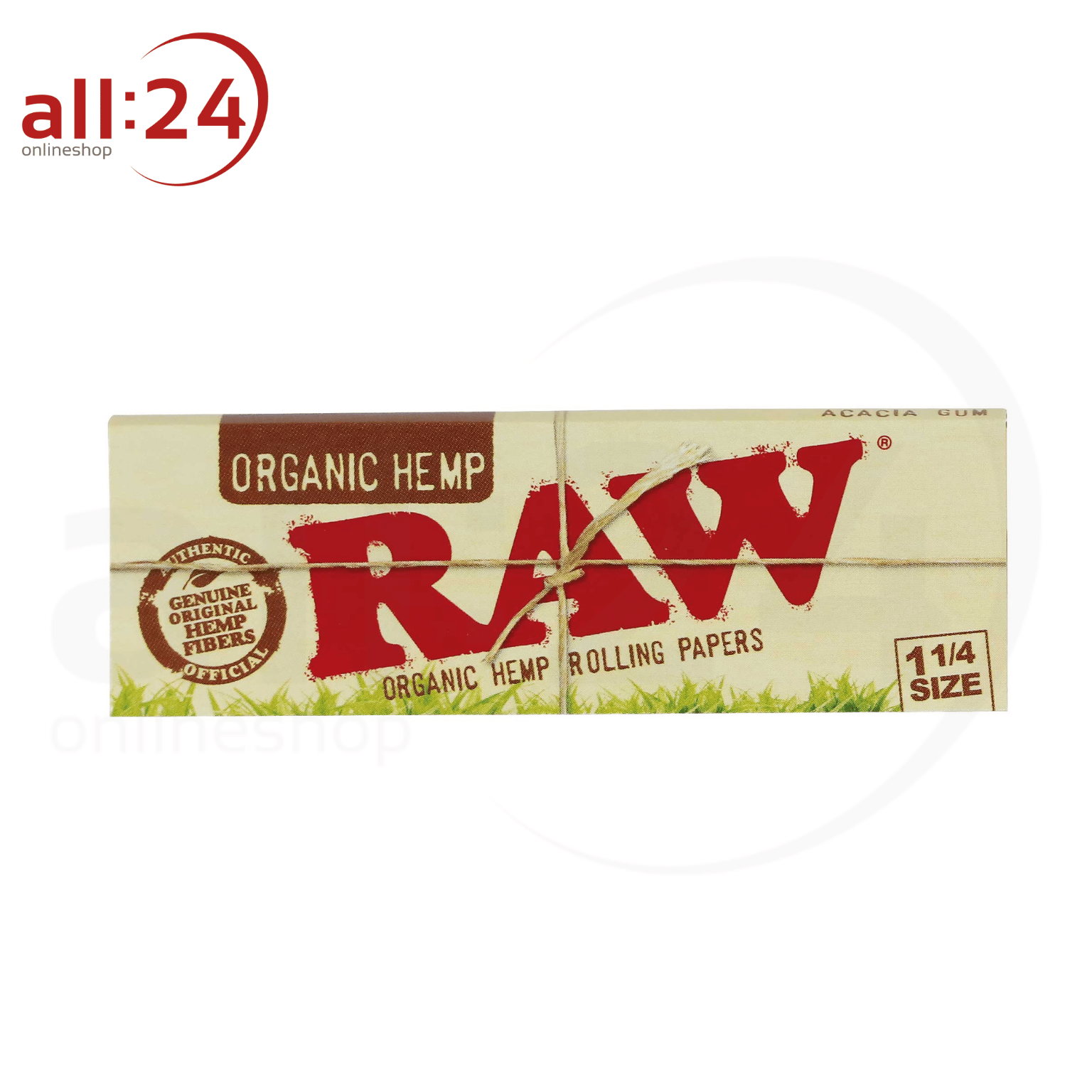 BOX RAW Organic Hemp Rolling Papers 1 1/4, 24 Stück 