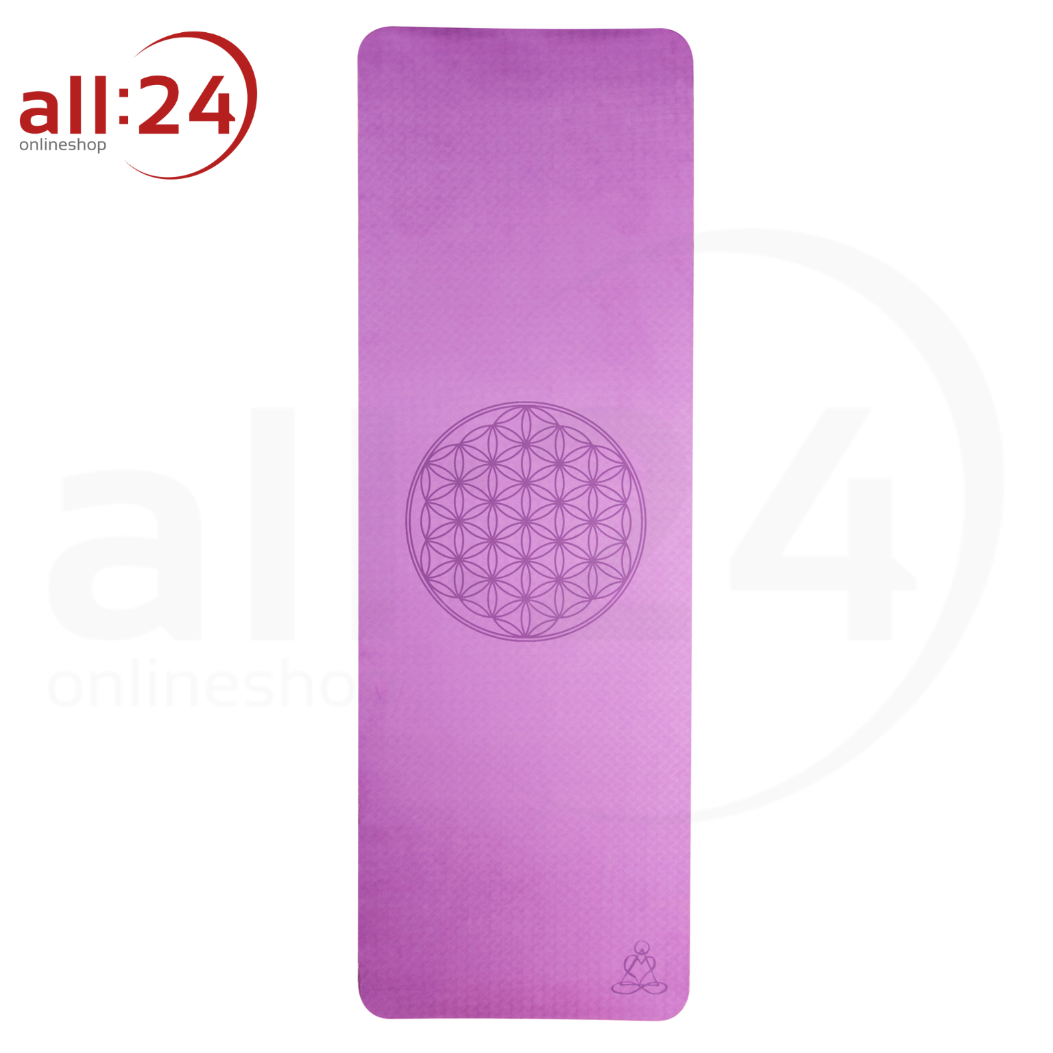 Yogamatte TPE Zartlila mit Blume des Lebens 