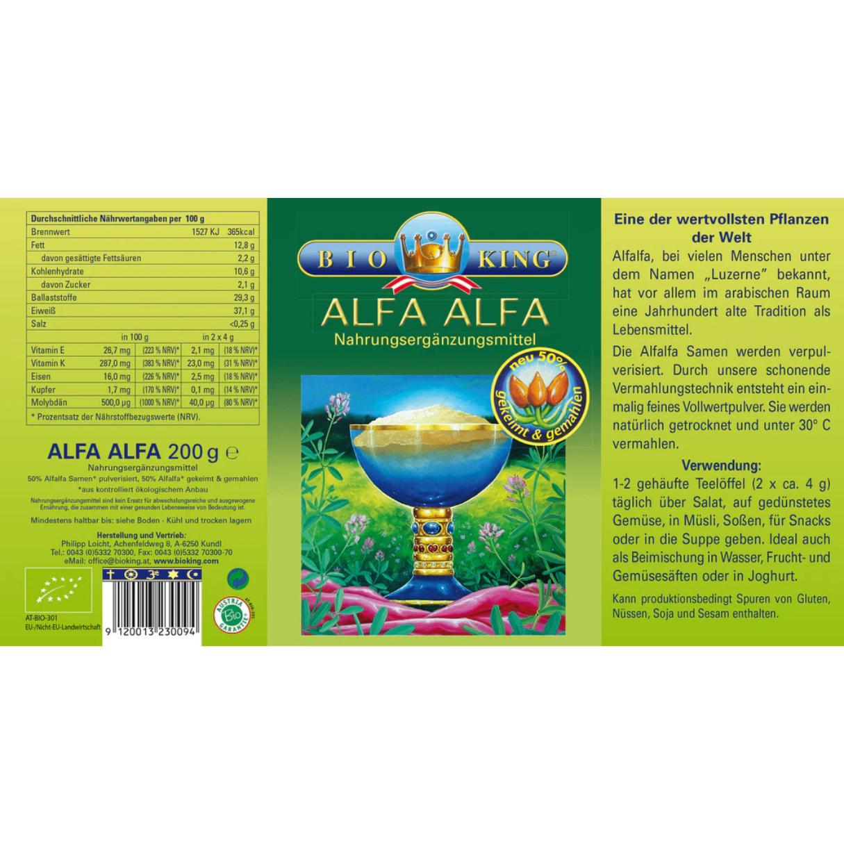 BioKing Bio Alfa Alfa gekeimt 