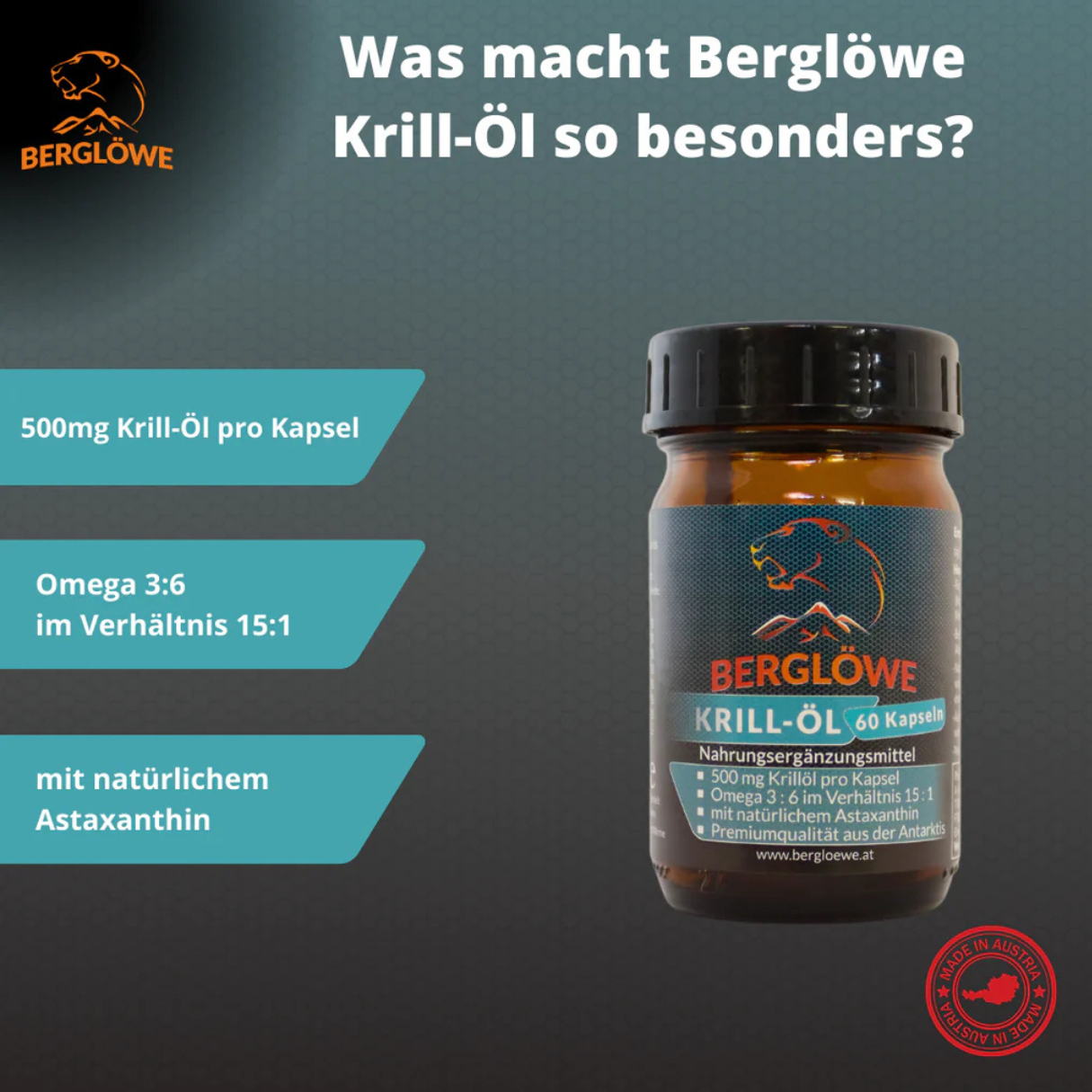 Berglöwe Omega 3 aus Krill-Öl 44g-88g 44g