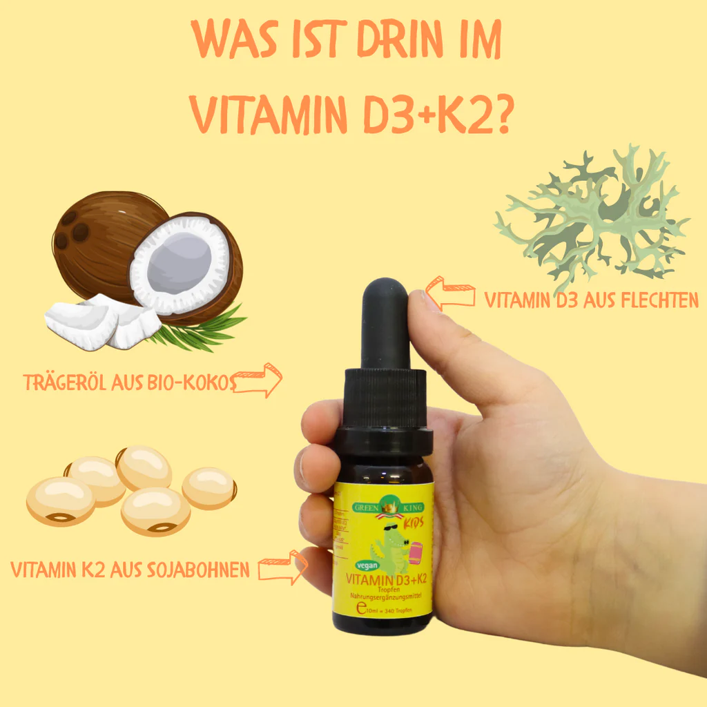 GreenKing Vitamin D3 + K2 für Kinder 